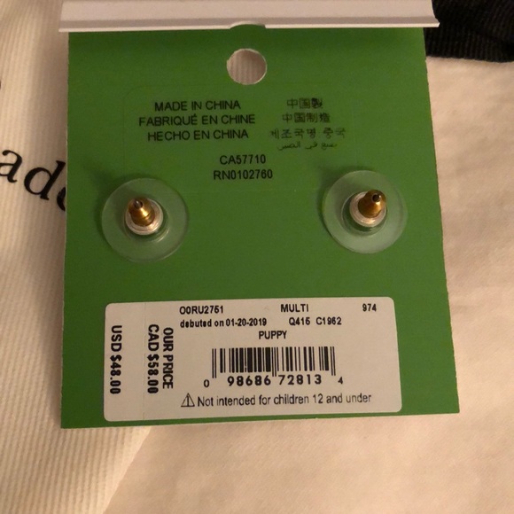 Kate Spade “Puppy” dog earrings new - Picture 3 of 3
